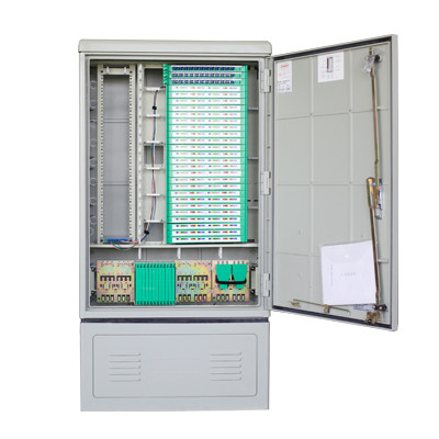 576 Core SMC Single Door Fiber Distribution Cabinet With Plug In Type Splitter