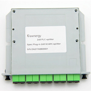 2x8 Plug-in Type  SC APC Fiber Optic PLC Splitter