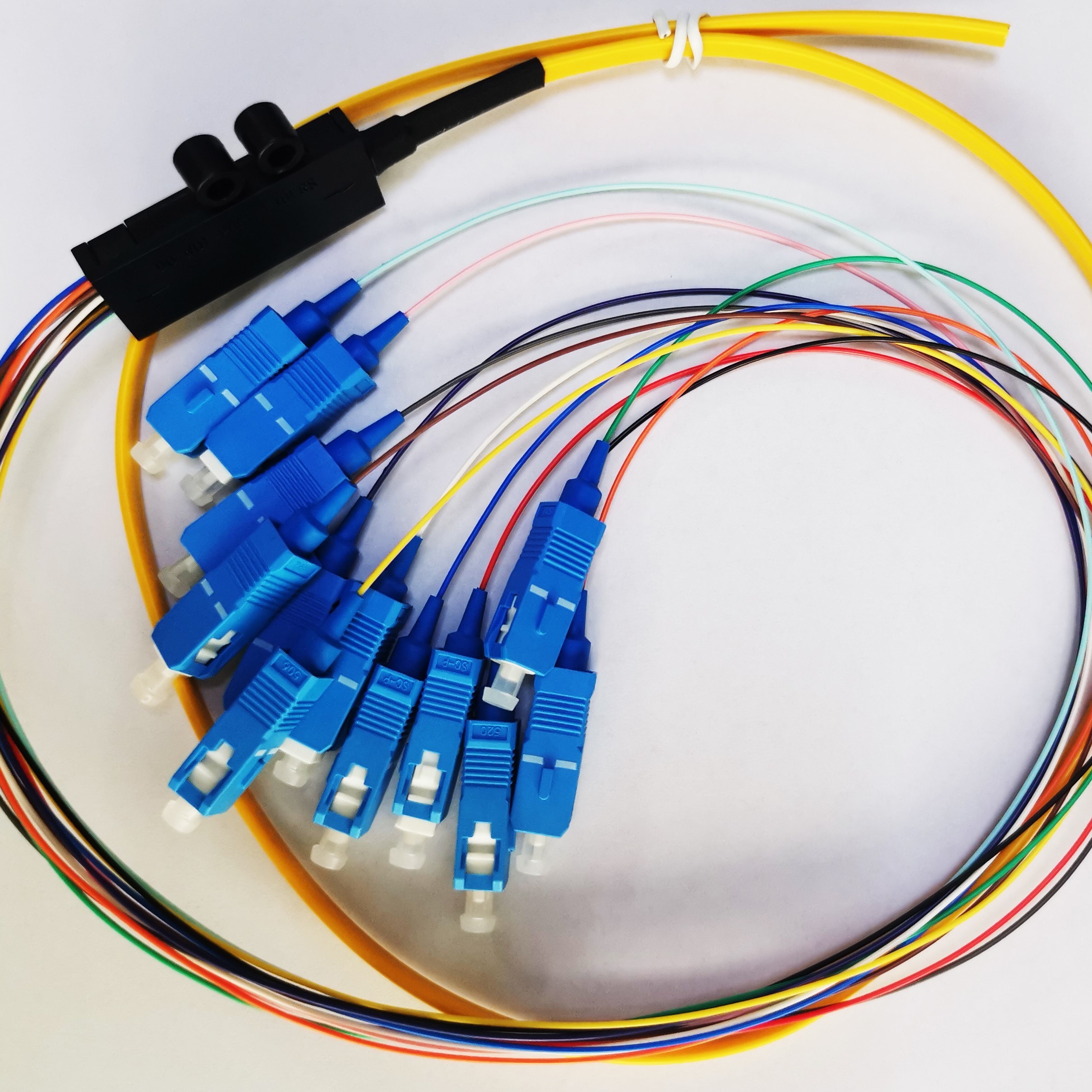 2-12F Fiber Optic Pigtail Ribbon Low Insertion Loss High Return Loss SC ...